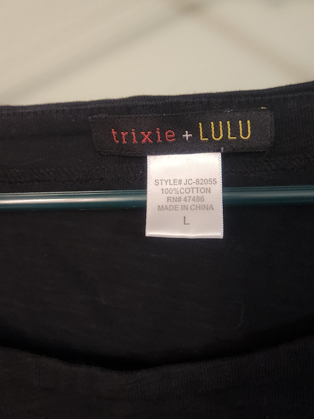 Trixie + Lulu Black Drawstring Waist T-Shirt Dress - Casual Knit Mini - Large - Picture 2 of 8